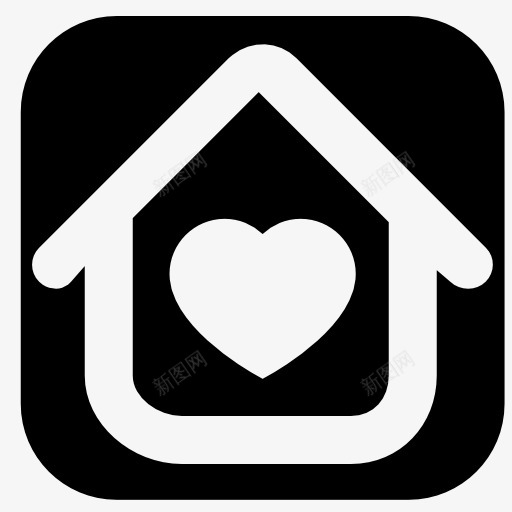 爱心房屋图标png_新图网 https://ixintu.com 爱心 房屋 图标