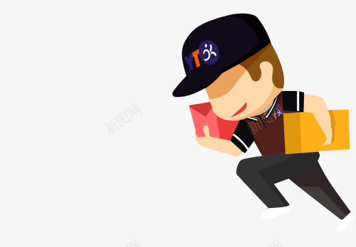卡通飞速送快递png免抠素材_新图网 https://ixintu.com 卡通 飞速 快递