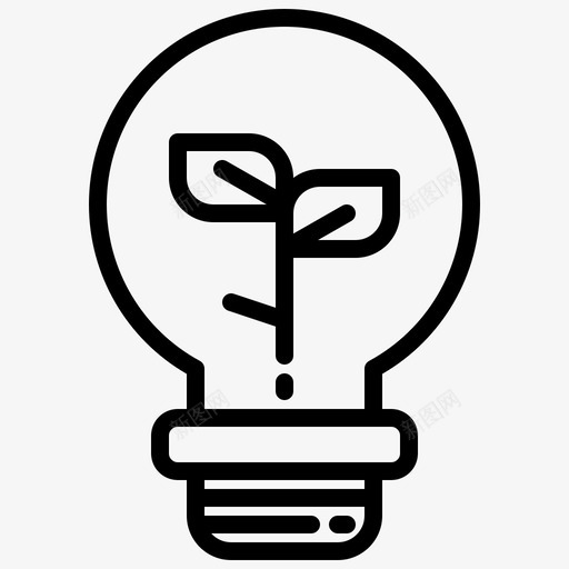 灯泡绿色能源3线性svg_新图网 https://ixintu.com 灯泡 绿色 能源 线性