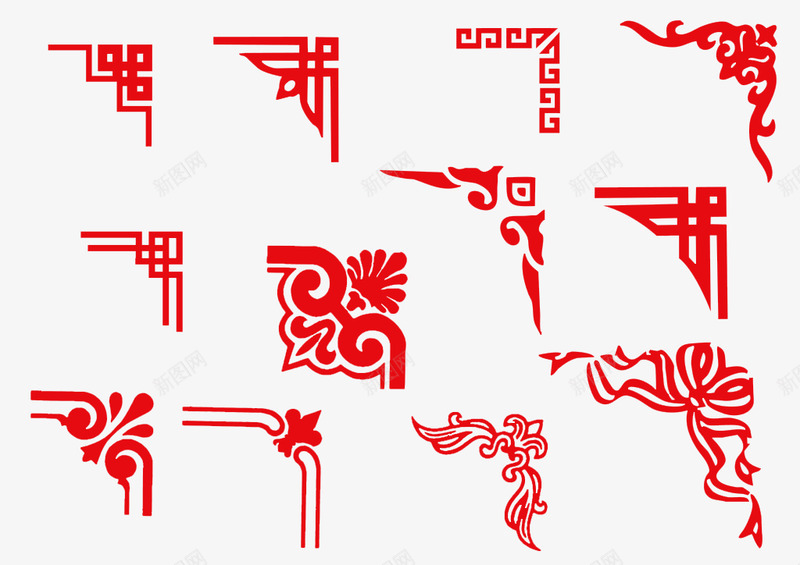 花纹中国风复古边框中国风过年png免抠素材_新图网 https://ixintu.com 中国 国风 花纹 复古 边框 过年