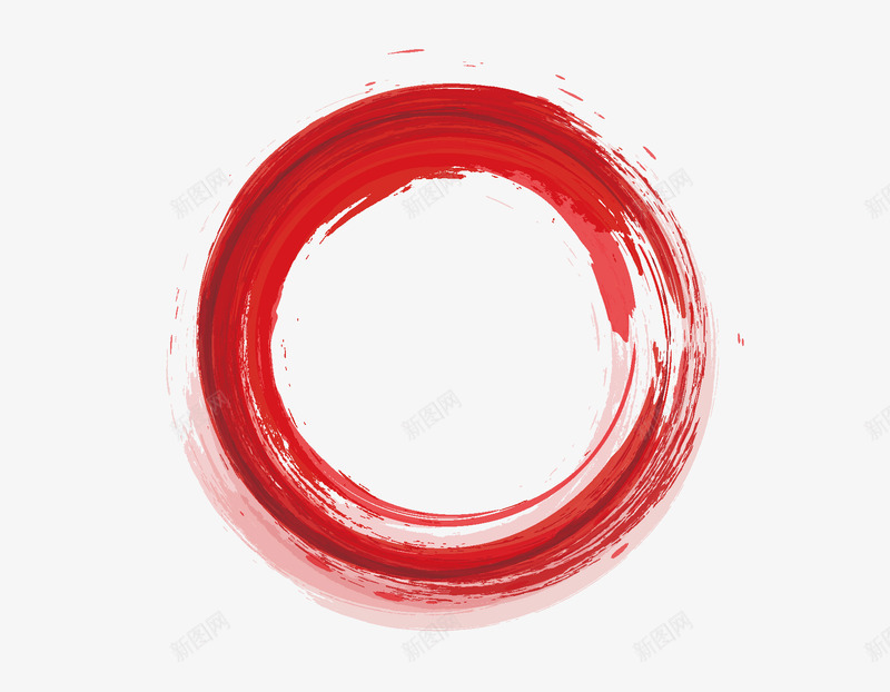 卡通红色水墨圆圈png免抠素材_新图网 https://ixintu.com 卡通 红色 水墨 圆圈