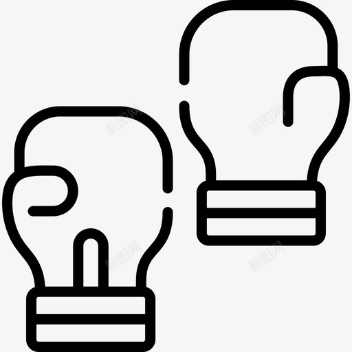拳击手套运动122线性svg_新图网 https://ixintu.com 拳击 拳击手 手套 运动 线性