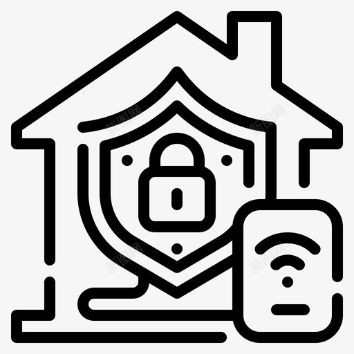 锁智能家居98线性svg_新图网 https://ixintu.com 智能家居 线性