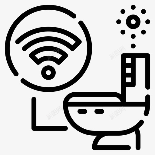 卫生间智能家居98线性svg_新图网 https://ixintu.com 卫生间 智能家居 线性
