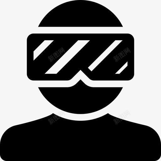 Vr护目镜虚拟现实105填充svg_新图网 https://ixintu.com 护目镜 虚拟现实 填充