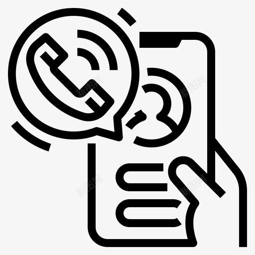 智能手机通信44线性svg_新图网 https://ixintu.com 智能 手机 通信 通信线 线性