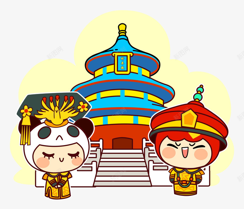 蜜斯兔呜啦熊天坛老北京冰箱贴png免抠素材_新图网 https://ixintu.com 蜜斯 兔呜 啦熊 天坛 北京 冰箱