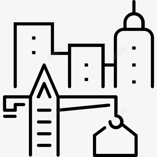 建筑城市起重机svg_新图网 https://ixintu.com 劳动节 城市 塔机 建筑 起重机塔