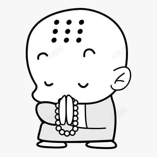 小和尚svg_新图网 https://ixintu.com 小和尚 单色