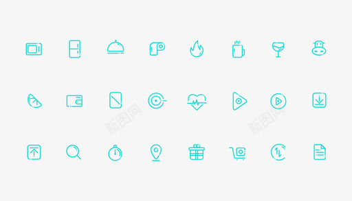 萌系线性ICONsvg_新图网 https://ixintu.com 线性 萌系 单色 可爱