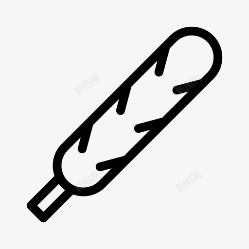 烤火腿肠svg_新图网 https://ixintu.com 火腿肠 烤火 烧烤 线性 扁平 单色 简约