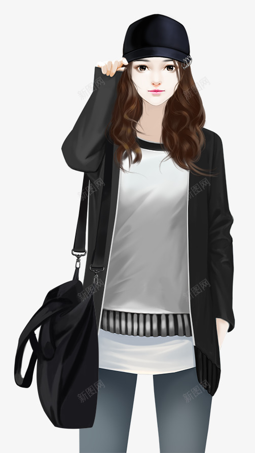 现代卷发女人1png免抠素材_新图网 https://ixintu.com 现代 卷发 女人