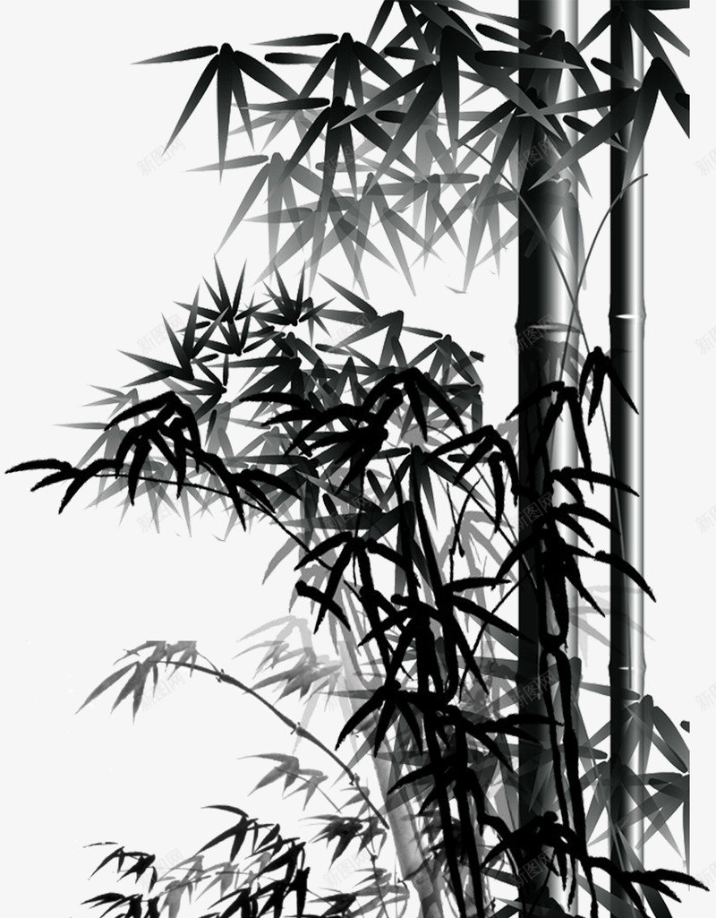 黑色笔触毛笔风格竹子创意合成效果png免抠素材_新图网 https://ixintu.com 黑色 毛笔 笔触 笔画 竹子 风格 艺术 传统文化 墨迹 合成 效果