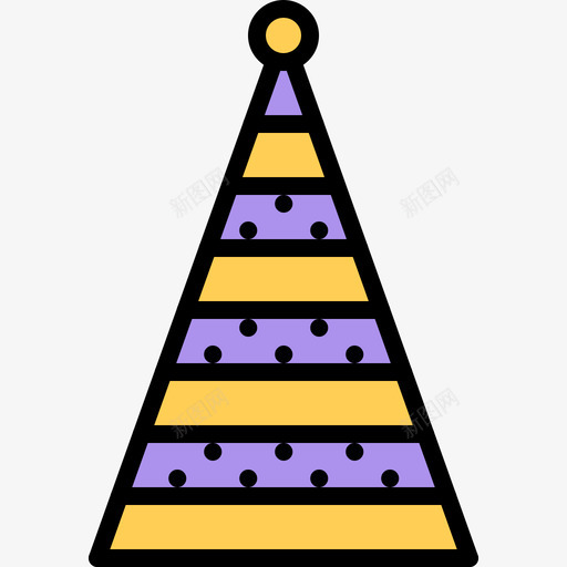 派对帽生日派对46彩色svg_新图网 https://ixintu.com 派对 生日 彩色