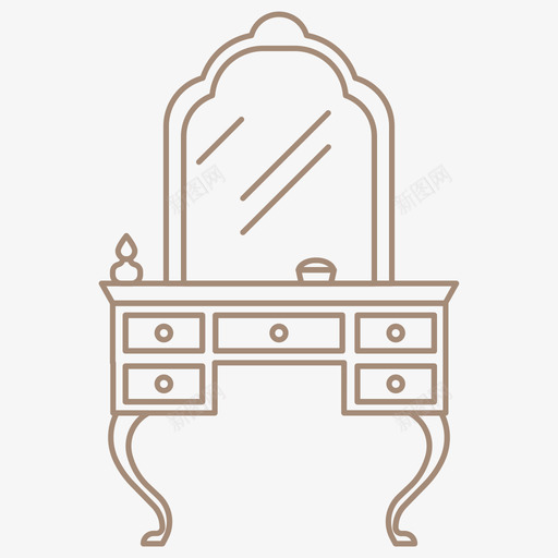 Tiffany化妆台svg_新图网 https://ixintu.com 化妆台 线性