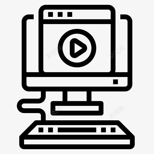视频播放器计算机74线性svg_新图网 https://ixintu.com 视频 播放器 计算机 线性