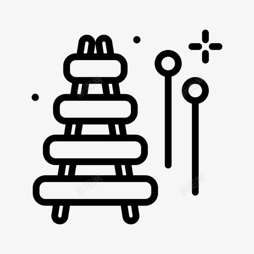打击乐器玩具48线性svg_新图网 https://ixintu.com 打击乐器 玩具 线性