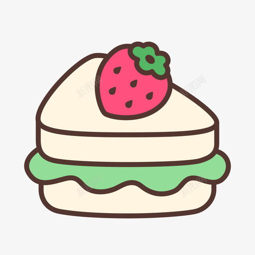 草莓三明治strawberrysansvg_新图网 https://ixintu.com 草莓 三明治