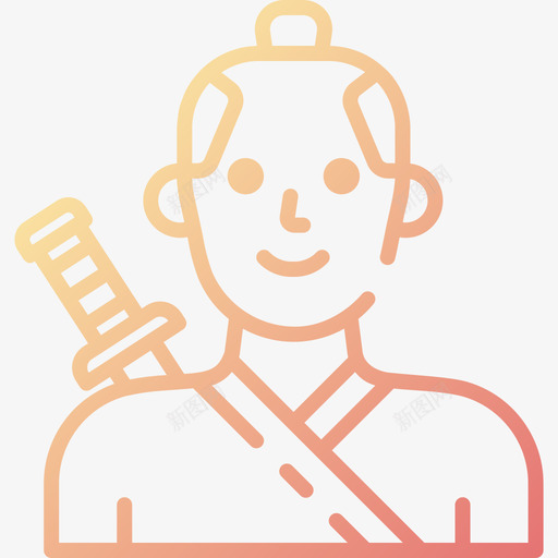 日本武士99渐变svg_新图网 https://ixintu.com 日本 武士 渐变