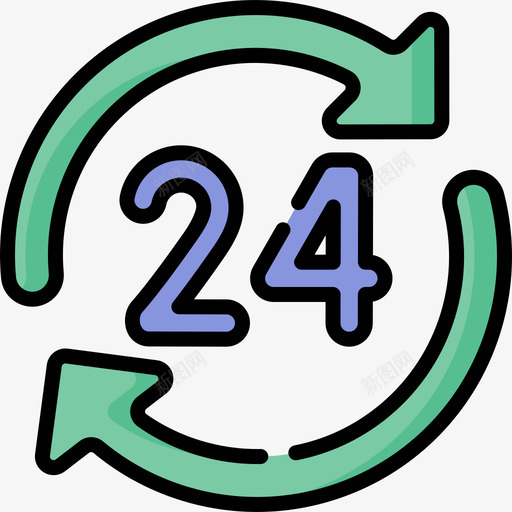 24小时开放呼叫中心服务21线性彩色svg_新图网 https://ixintu.com 小时 开放 呼叫中心 服务 线性 彩色