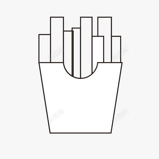 薯条svg_新图网 https://ixintu.com 薯条 手绘 简约 圆润 线性