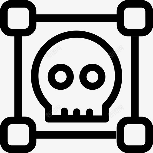 恶意程序入侵链svg_新图网 https://ixintu.com 恶意 程序 入侵 线性 扁平 简约 单色 圆润
