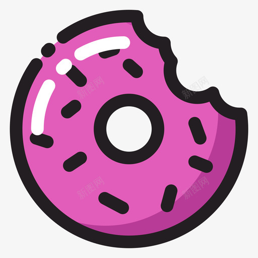 icon1通用甜甜圈svg_新图网 https://ixintu.com 通用 甜甜圈 线性 多色 简约 圆润