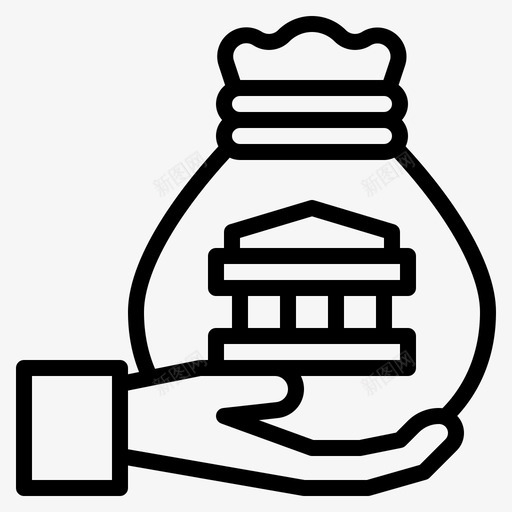 贷款银行127直线svg_新图网 https://ixintu.com 贷款 银行 直线