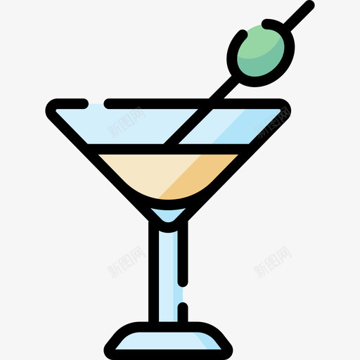 鸡尾酒169机场线性颜色svg_新图网 https://ixintu.com 鸡尾酒 机场 线性 颜色