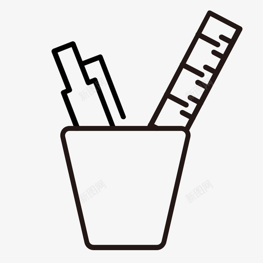 铅笔桶svg_新图网 https://ixintu.com 铅笔 线性
