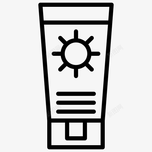奶油夏日阳光svg_新图网 https://ixintu.com 夏日 奶油 阳光 防晒霜 管状 海滩 常规 系列