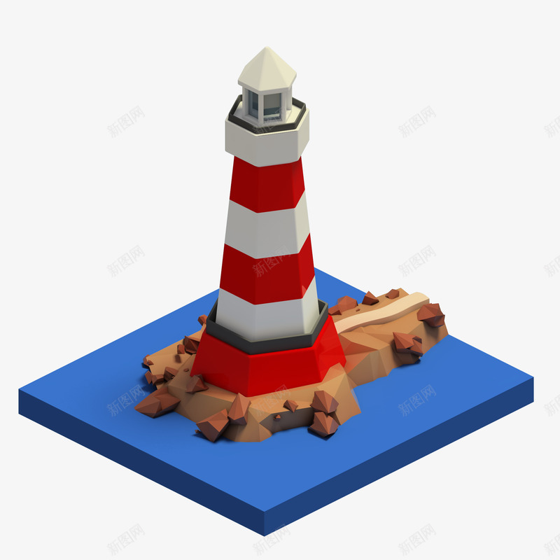 C4D陆地海洋3D立体模型png免抠素材_新图网 https://ixintu.com 陆地 海洋 立体 模型