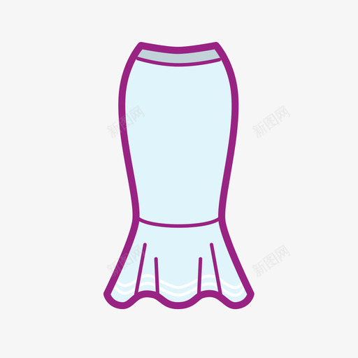 少女心服装鱼尾裙svg_新图网 https://ixintu.com 少女 心服 服装 鱼尾 多色 扁平 手绘 可爱
