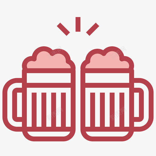 啤酒杯啤酒厂4号红色svg_新图网 https://ixintu.com 啤酒杯 啤酒厂 红色