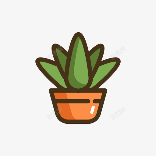 AloeVerasvg_新图网 https://ixintu.com 填充 扁平 手绘 精美 多色 可爱 圆润