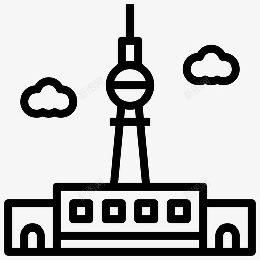 柏林电视塔德国20直线svg_新图网 https://ixintu.com 柏林 电视塔 德国 直线