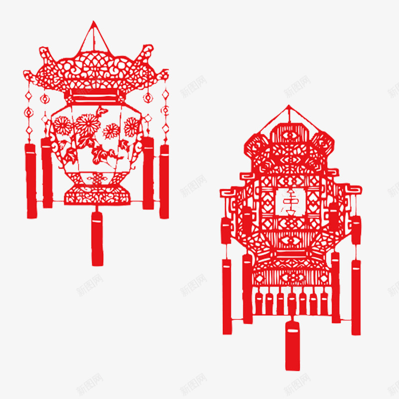 可下载2019红色新年猪年灯笼装饰海报png免抠素材_新图网 https://ixintu.com 下载 红色 新年 猪年 灯笼 装饰 海报