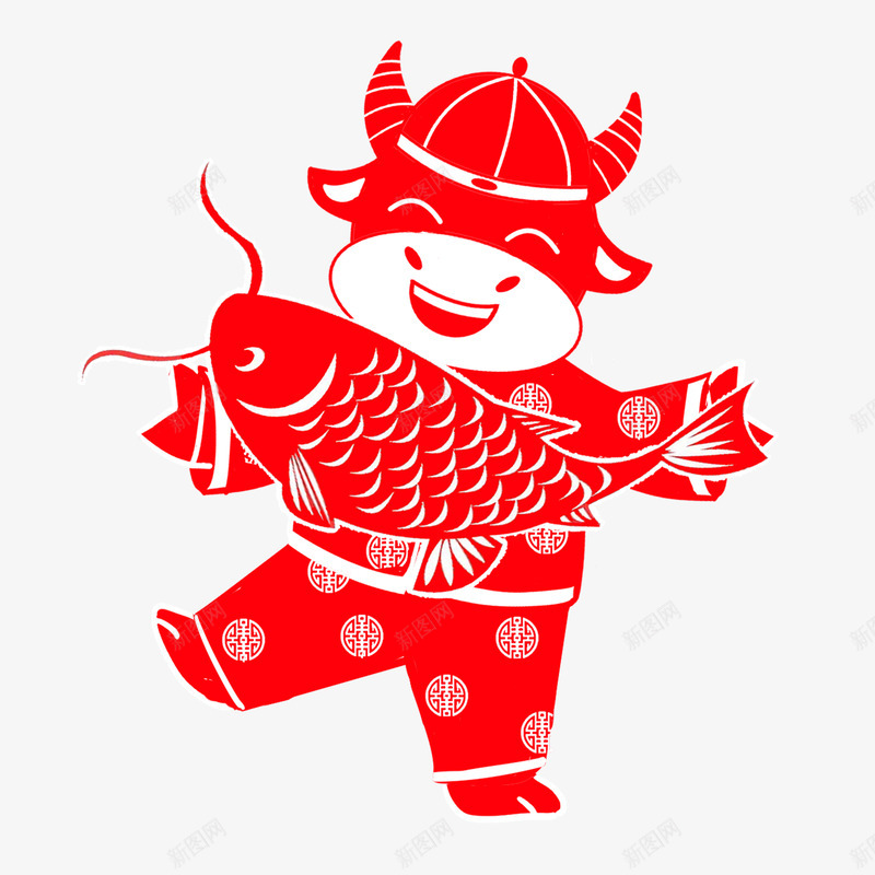 2021年牛年剪纸红色新年春节喜庆插画窗花AI矢量png免抠素材_新图网 https://ixintu.com 牛年 剪纸 红色 新年 年春节 喜庆 插画 窗花 矢量