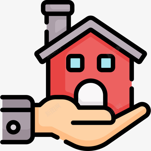 住宅房地产258线性颜色svg_新图网 https://ixintu.com 住宅 住宅房 房地产 线性 颜色