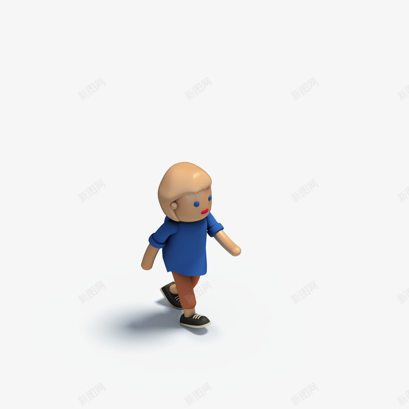 C4D人物小孩3D立体模型png免抠素材_新图网 https://ixintu.com 人物 小孩 立体 模型