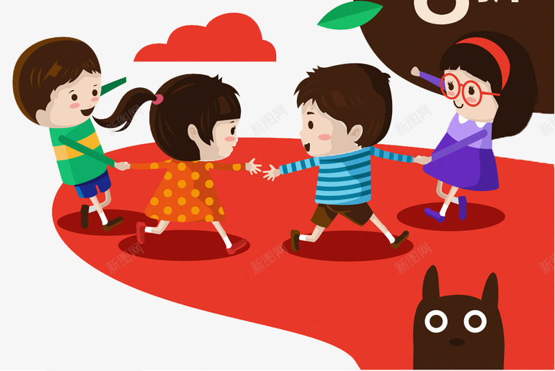 孩子手牵手png免抠素材_新图网 https://ixintu.com 孩子 手牵手