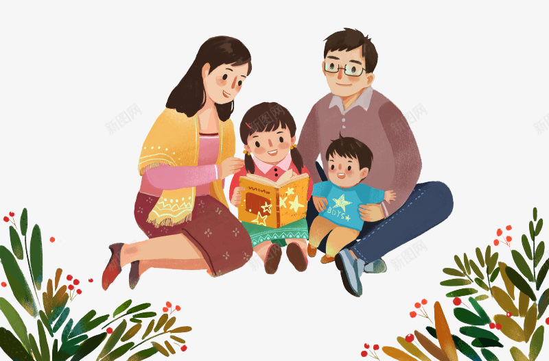 亲子阅读png免抠素材_新图网 https://ixintu.com 亲子 阅读