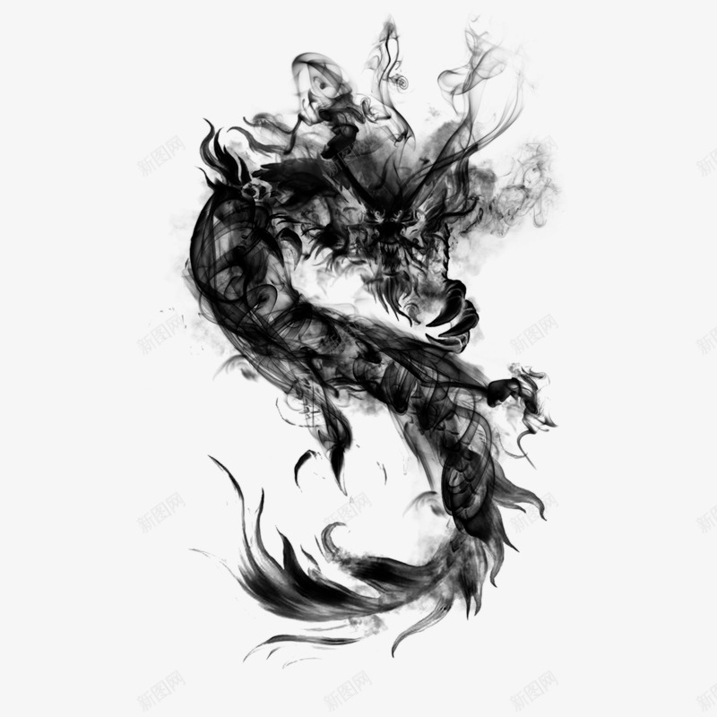 东方水墨龙2png免抠素材_新图网 https://ixintu.com 东方水墨 东方 水墨