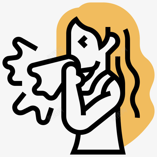 打喷嚏病毒传播34黄色阴影svg_新图网 https://ixintu.com 打喷嚏 病毒 传播 黄色 阴影