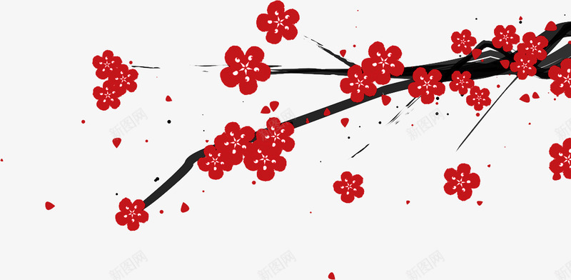 春节梅花图案png免抠素材_新图网 https://ixintu.com 春节 梅花 图案