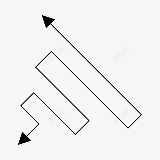 箭头方向步svg_新图网 https://ixintu.com 箭头 方向 步路 之字形 加粗 双头 细线