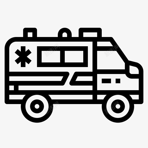 救护车7号车直线型svg_新图网 https://ixintu.com 救护 救护车 车号 车直 线型