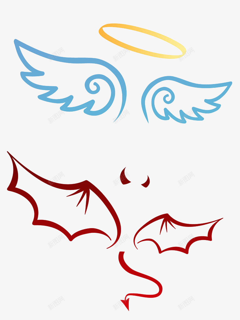 天使与魔鬼png免抠素材_新图网 https://ixintu.com 天使 使与 魔鬼