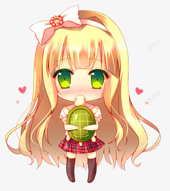 Q版卡通金发少女png免抠素材_新图网 https://ixintu.com 卡通 金发 少女