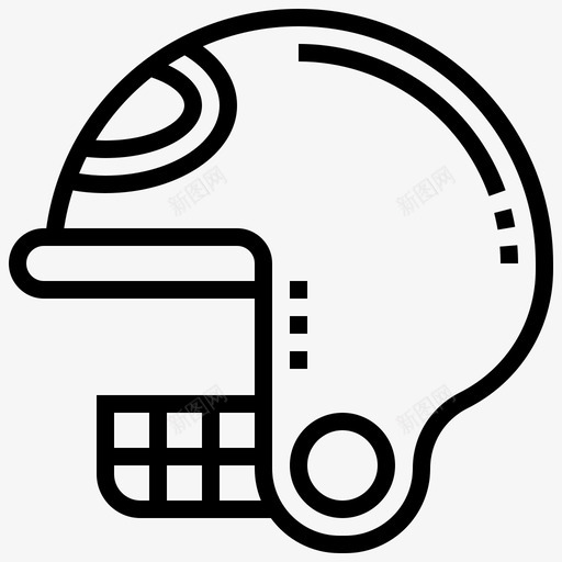 头盔棒球元素2线状svg_新图网 https://ixintu.com 头盔 棒球 元素 线状